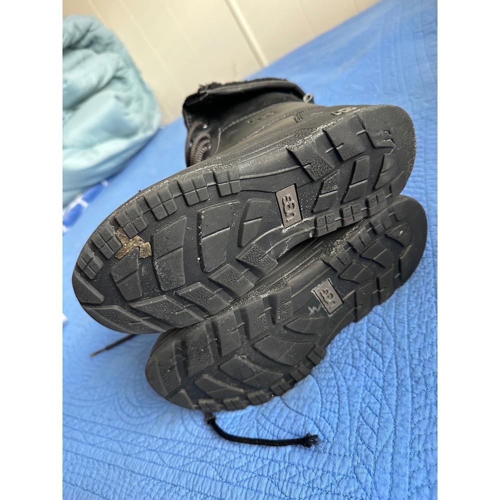 UGG‎ Kids Black Waterproof Winter Boots with Fur Trim Size 3 - Picture 6 of 6